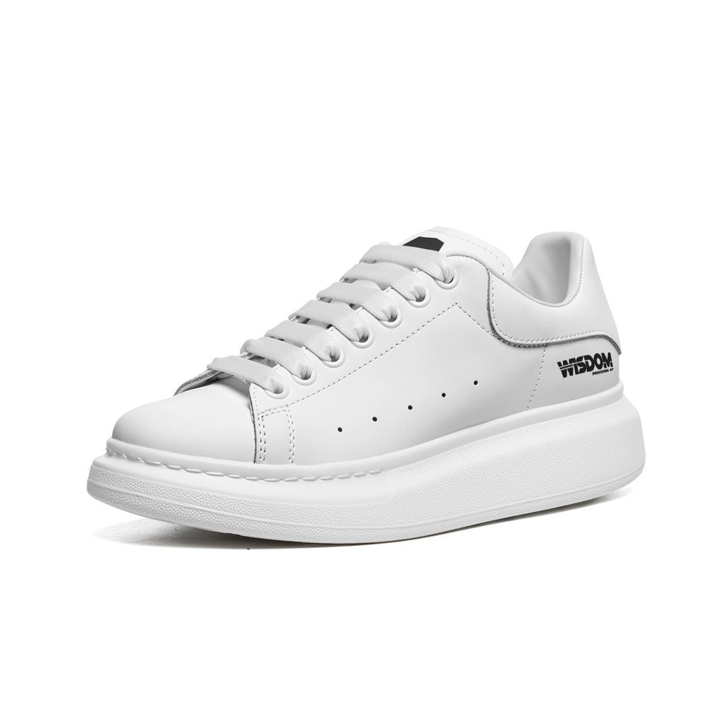 Wisdom Non Slip Lace Up Faux Leather Sneakers