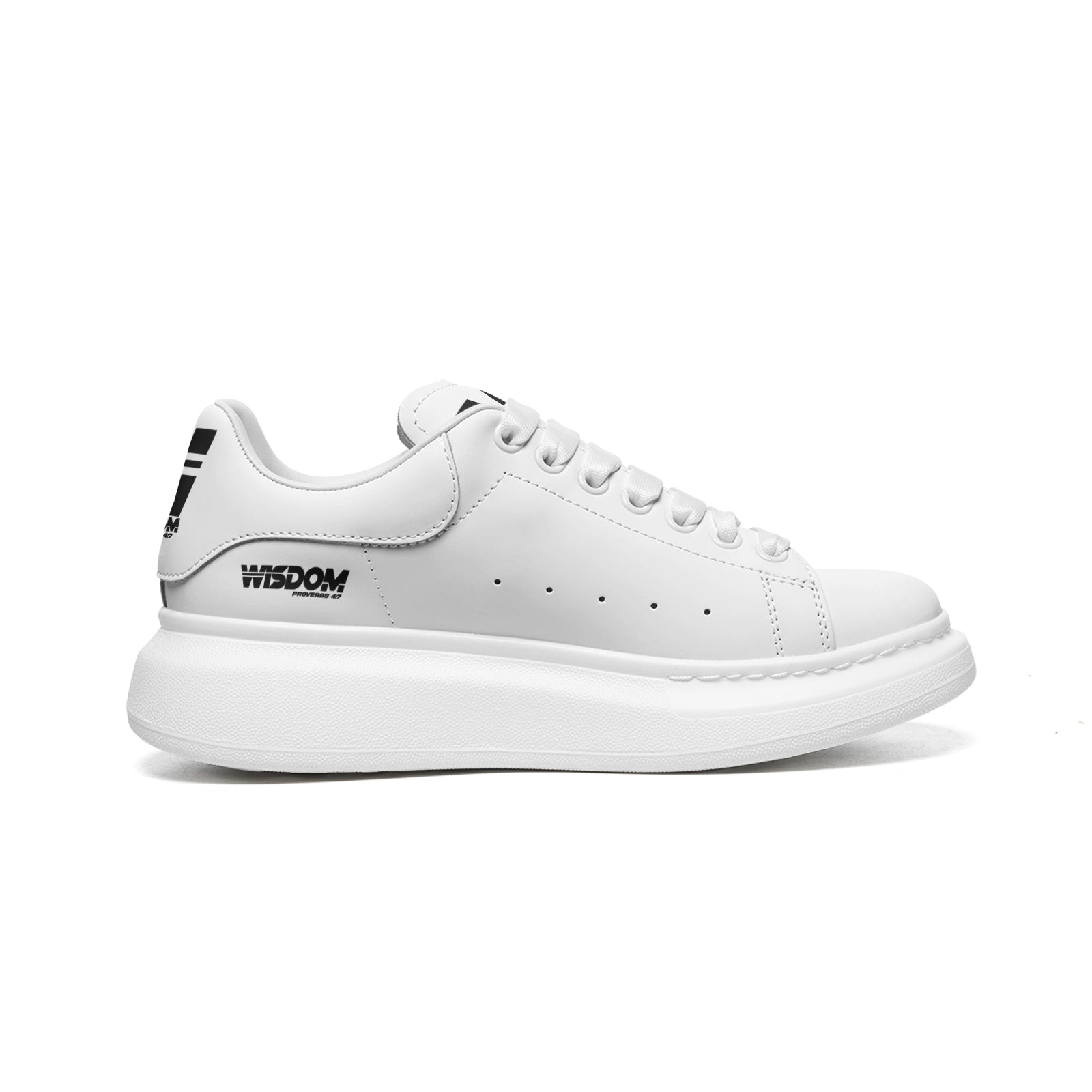 Wisdom Non Slip Lace Up Faux Leather Sneakers