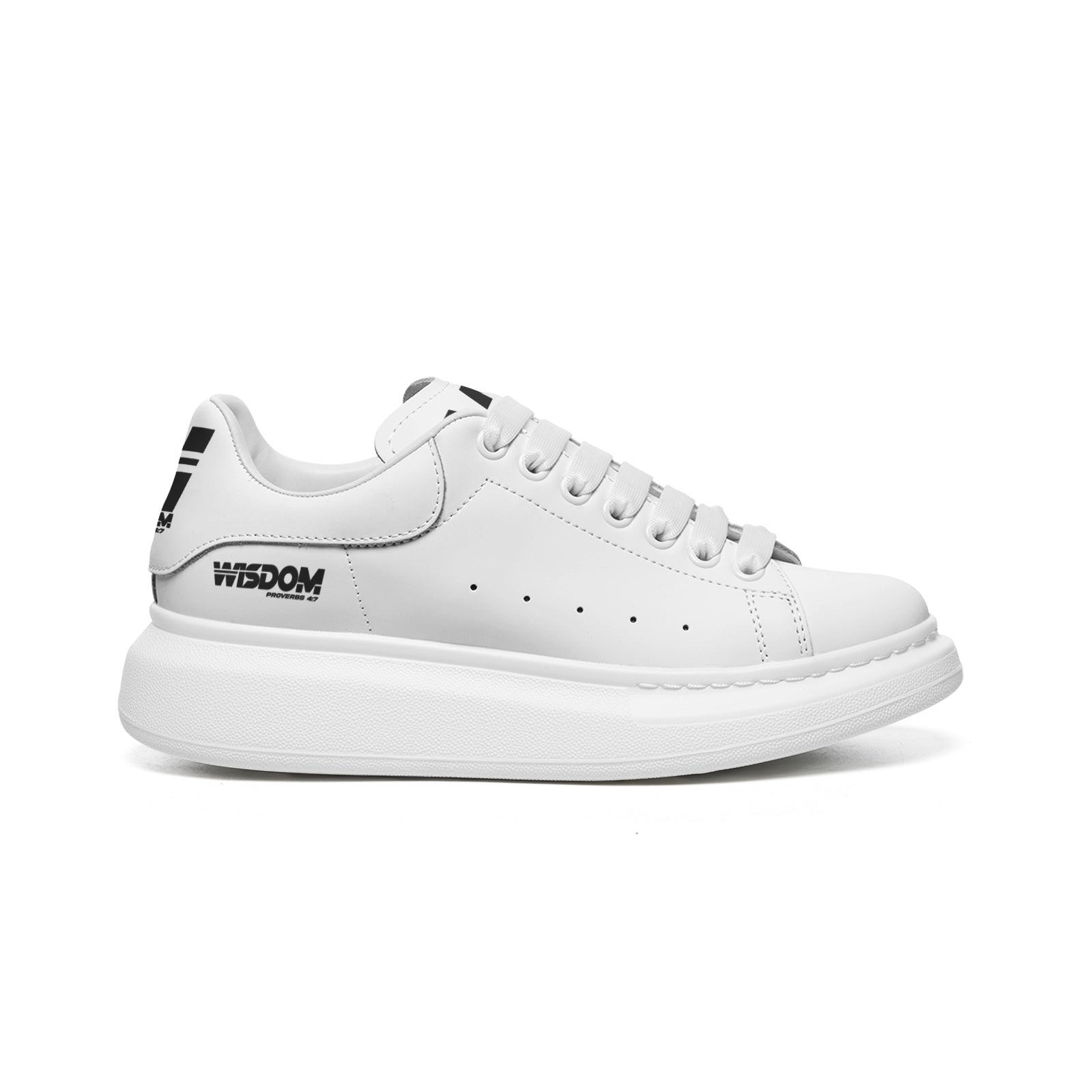 Wisdom Non Slip Lace Up Faux Leather Sneakers