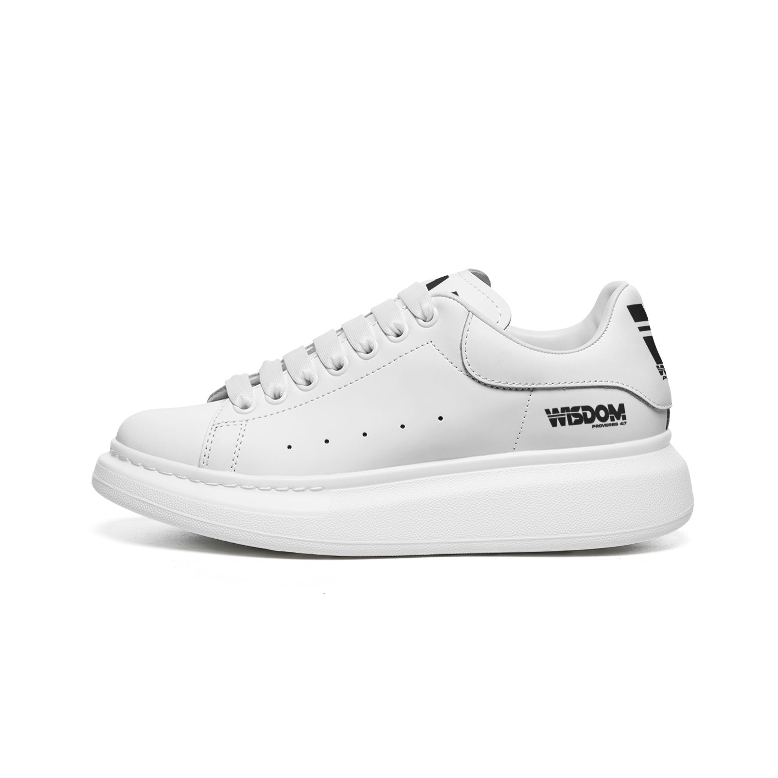 Wisdom Non Slip Lace Up Faux Leather Sneakers