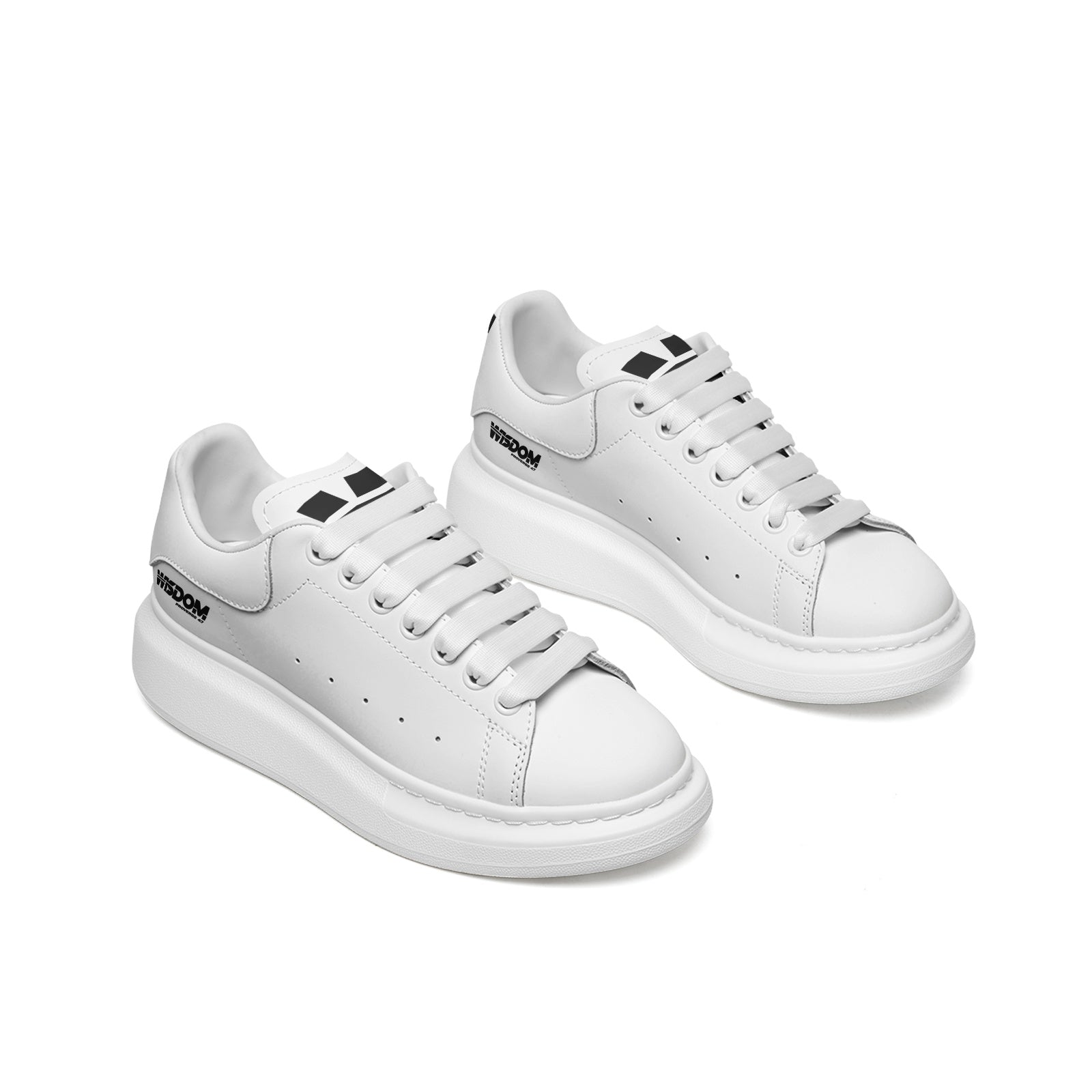 Wisdom Non Slip Lace Up Faux Leather Sneakers