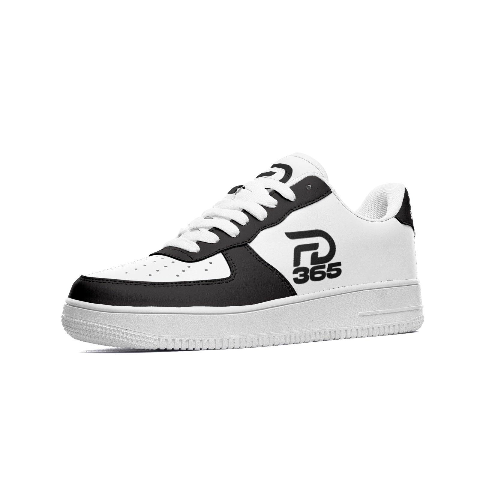 FD365 Black & White AF1 Leather Sneakers