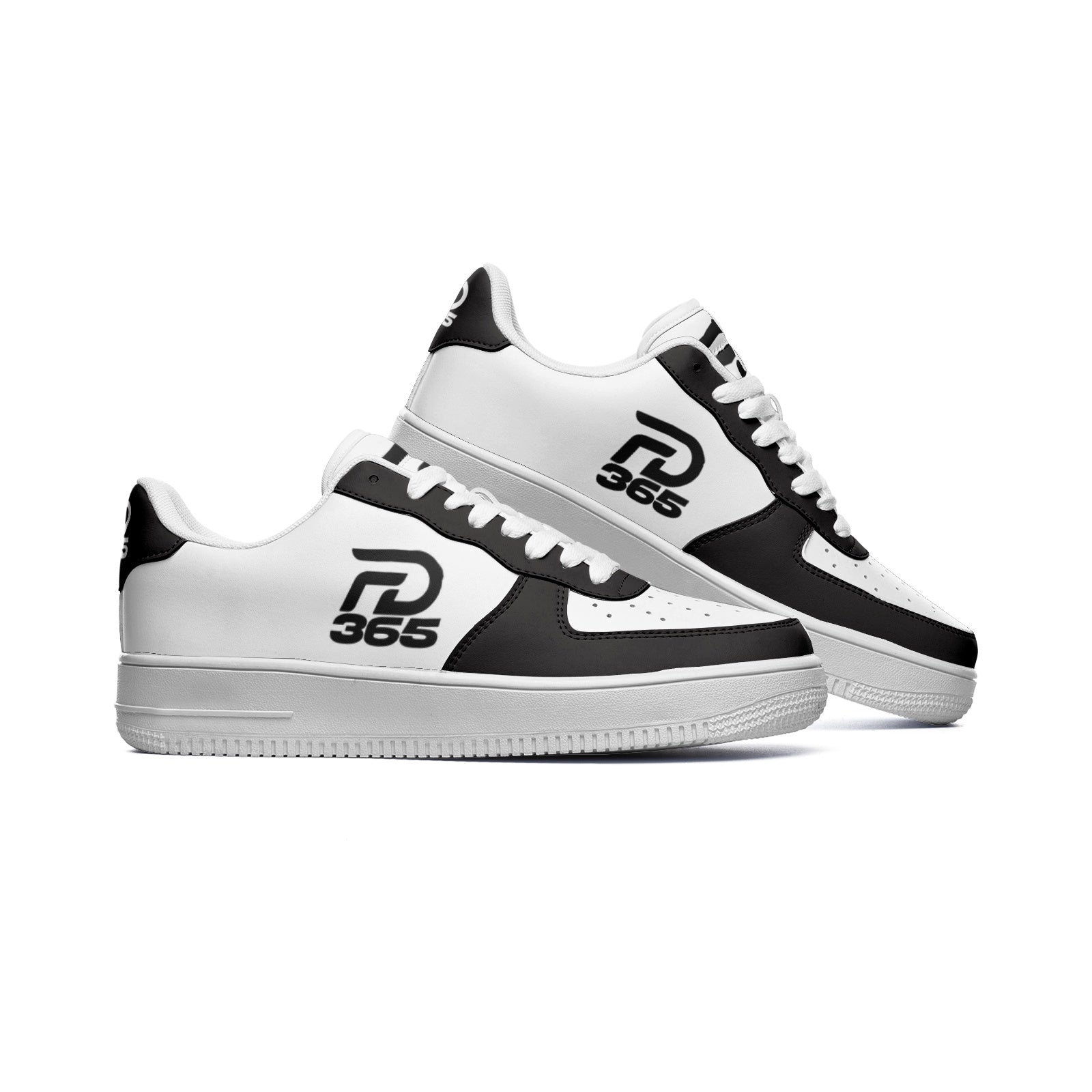 FD365 Black & White AF1 Leather Sneakers