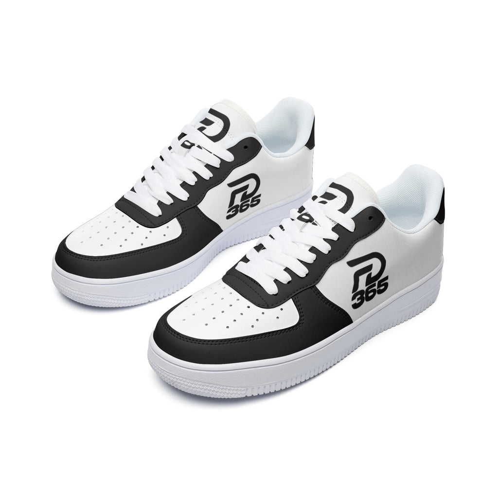 FD365 Black & White AF1 Leather Sneakers